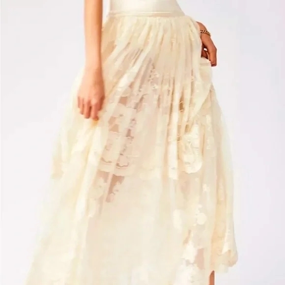 Free People Dresses & Skirts - RARE Free People Brenda Knight Collab Lace Skirt